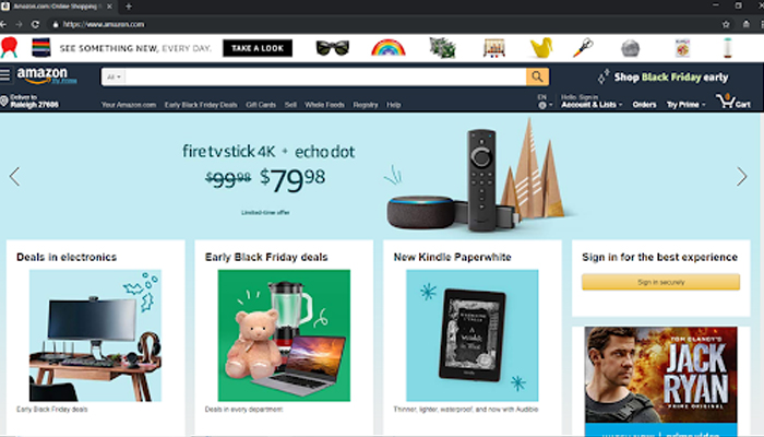 web bán hàng online Amazon