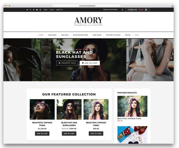 Amory - website thương mại điện tử thời trang