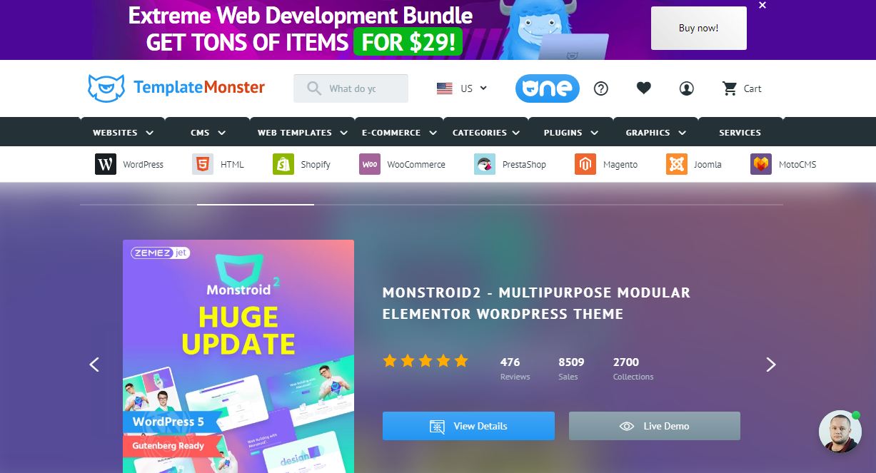 Template monster - website bán giao diện web