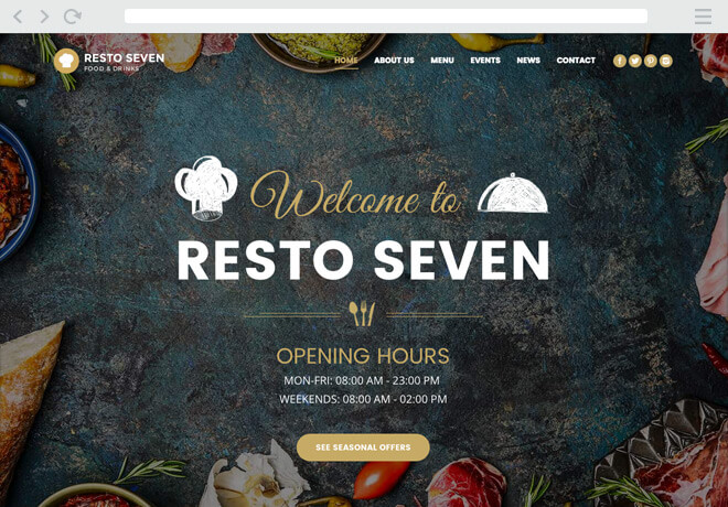 mẫu website nhà hàng