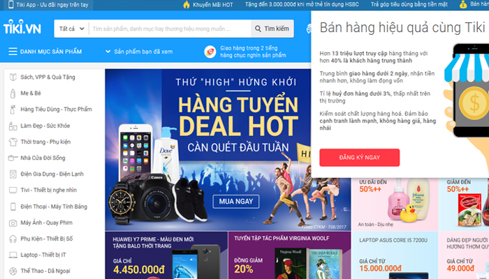 Web bán hàng online - Tiki.vn
