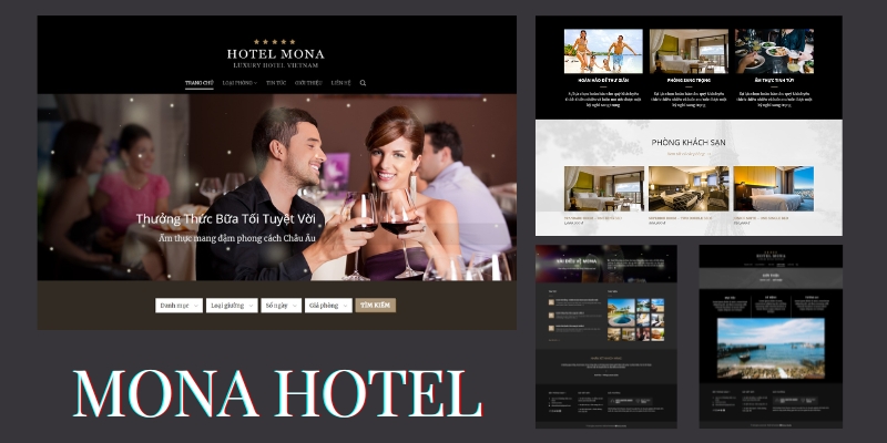 Mona Hotel & Resort - Mẫu website bán hàng nội thất khách sạn