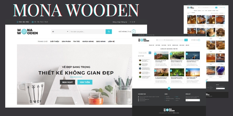 Mona Wooden - Mẫu website nội thất đồ gỗ